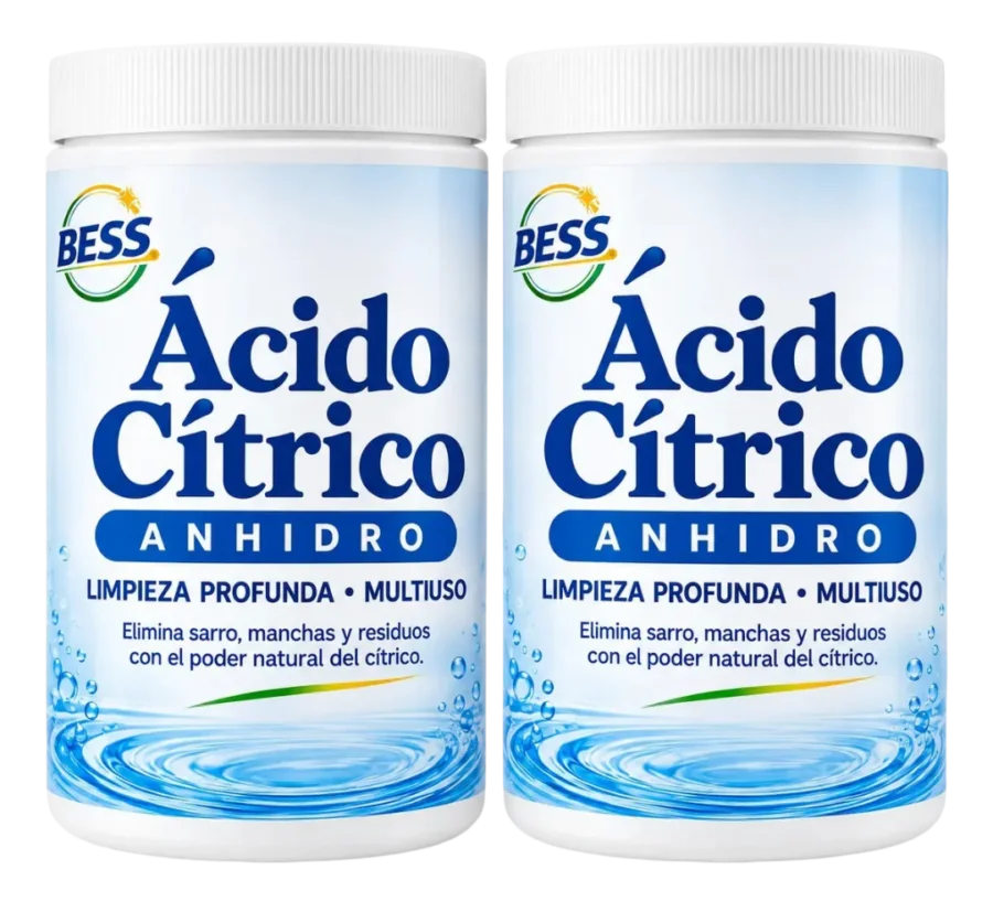 Pack 2 Ácido Cítrico, Elimina Sarro Y Manchas Bess Clean