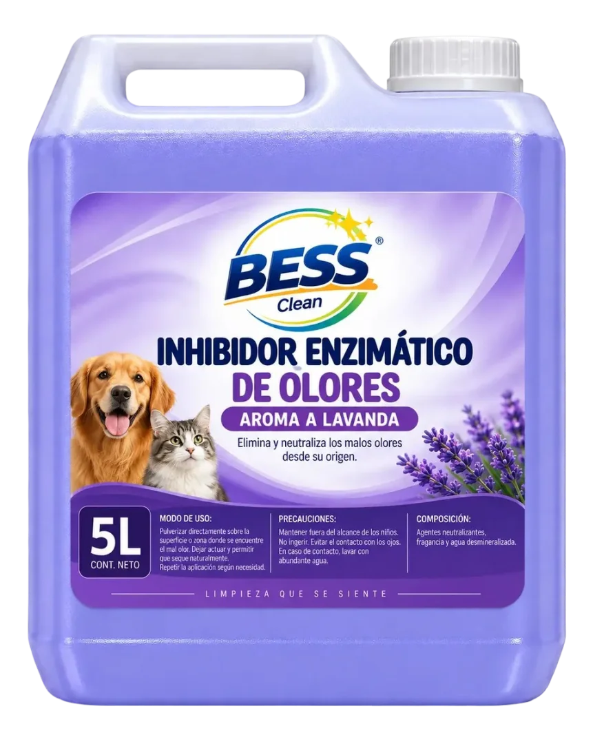 Inhibidor Enzimático De Olores Mascotas 5LT Lavanda Bessclean