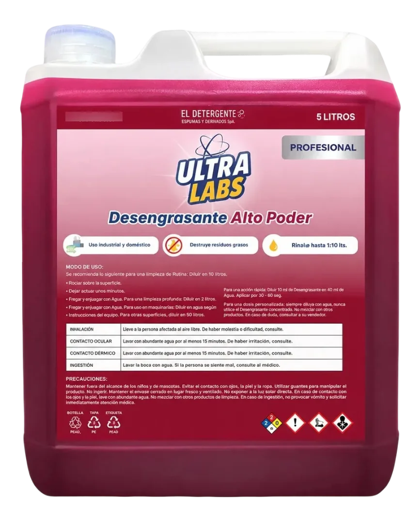 Desengrasante Alto Poder Bidón 5 Lt Ultralabs